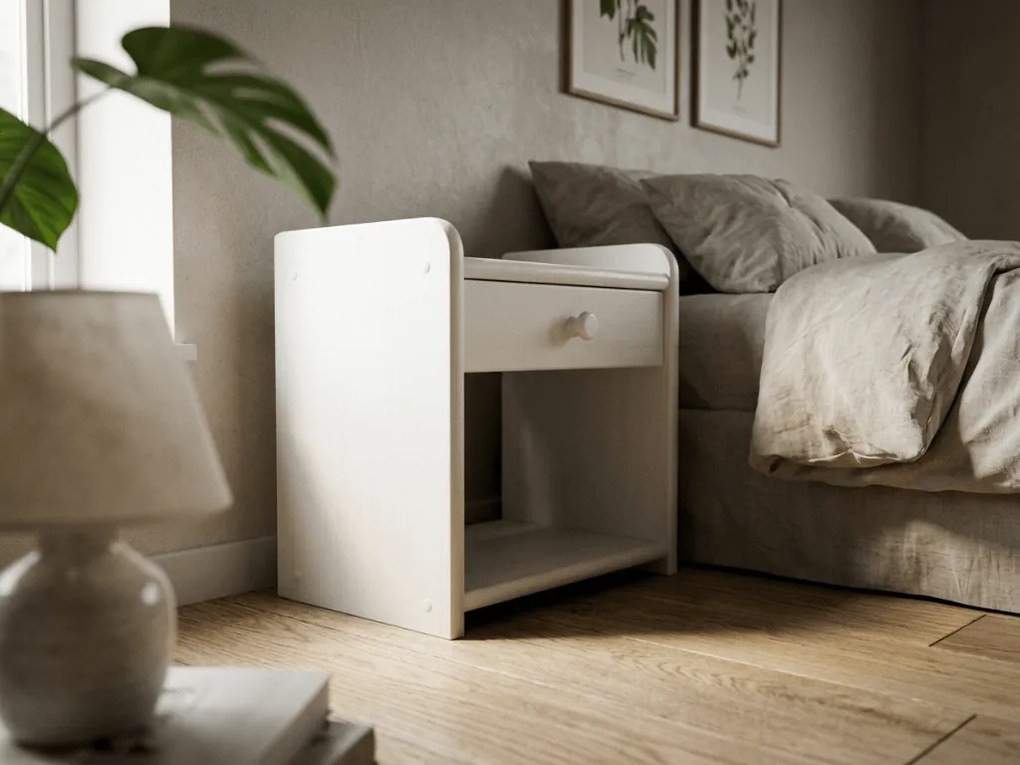 Nočný stolík Ilona, biela