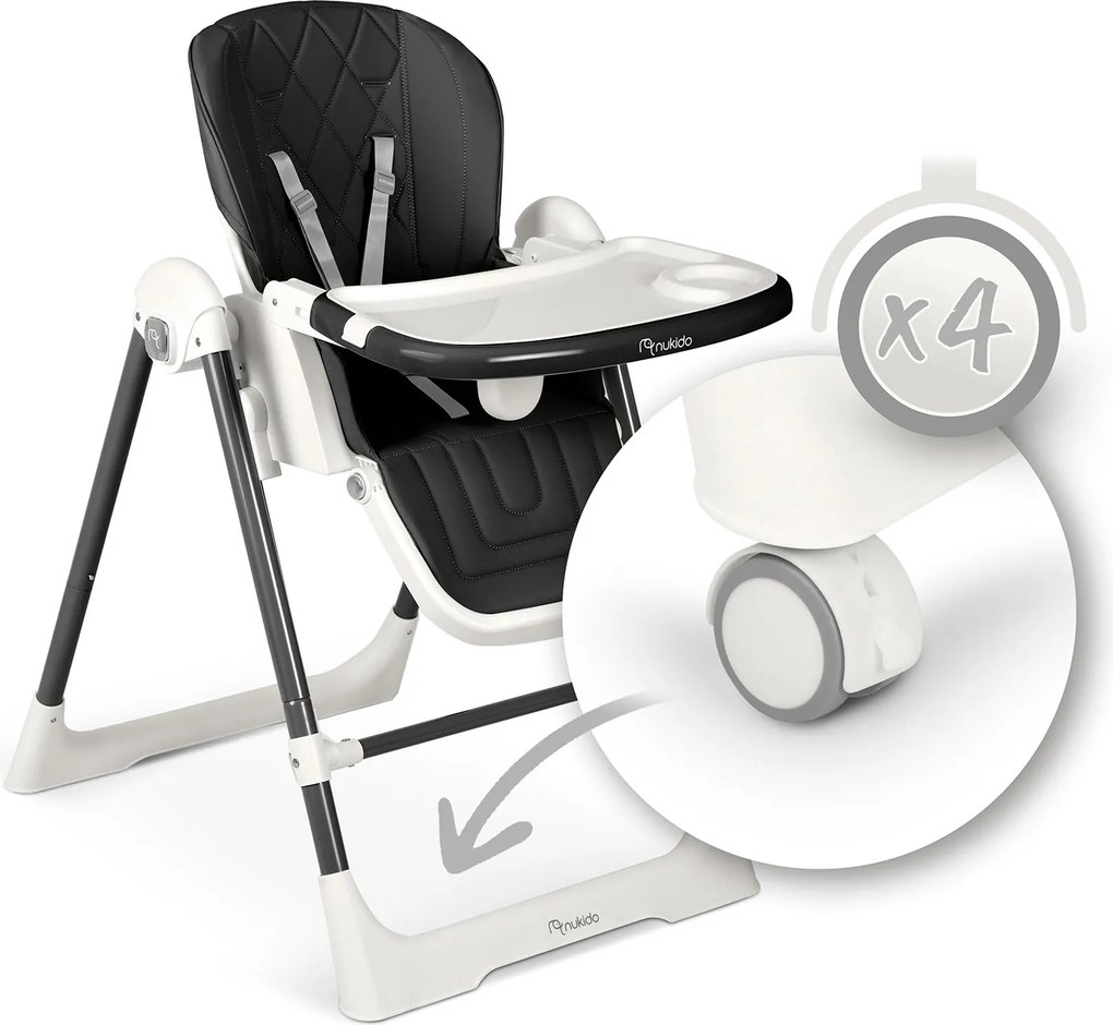 Detská stolička 3v1 Nukido Elite - čierna