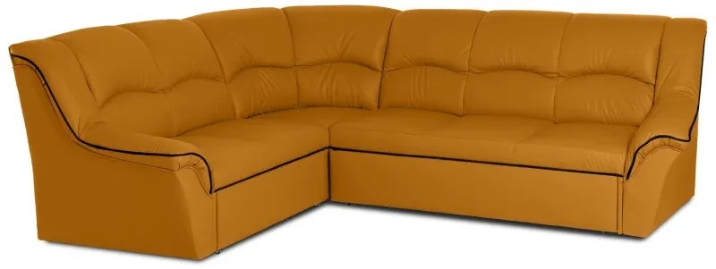 Kožená rohová sedacia súprava DUBAJ LUX XL II, Ľavá, horčicová (K-99)_čierna (K-70)