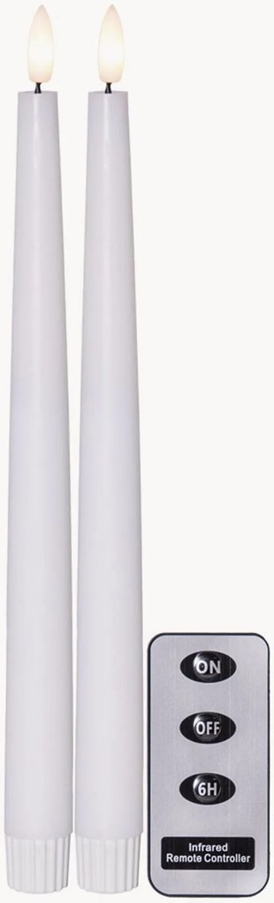 Dlhé LED sviečky's časovačom a diaľkovým ovládaním Flame Slim, 2 ks