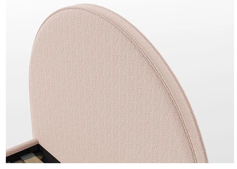 Ružová čalúnená jednolôžková posteľ s roštom 90x200 cm MOON – Vipack