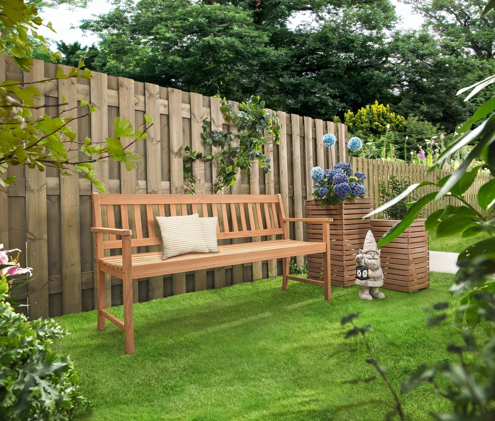 Klasická záhradná lavička z tíkového dreva, cca 160 cm