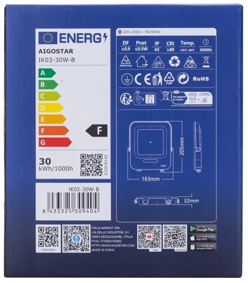 Aigostar - LED RGBW Reflektor MESH LED/30W/230V 6500K IP65 + DO