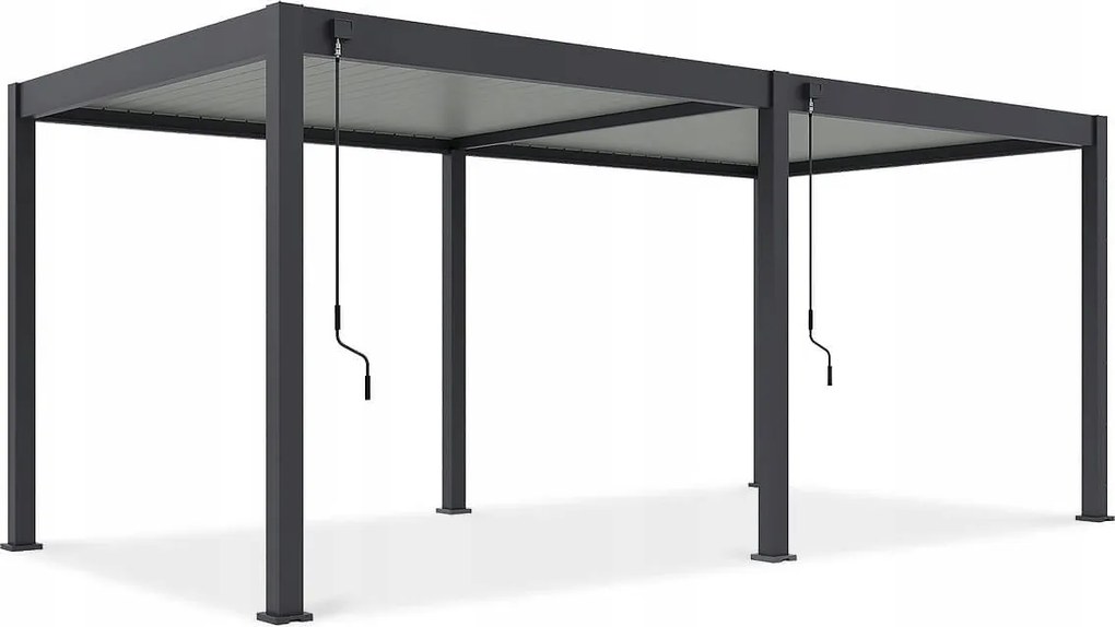 Záhradná pergola na terasu z hliníka do záhrady Elegance 3x6 Gutroof antracitová