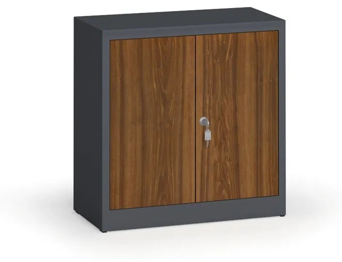 Alfa 3 Zvárané skrine s lamino dverami, 800 x 800 x 400 mm, RAL 7016/orech