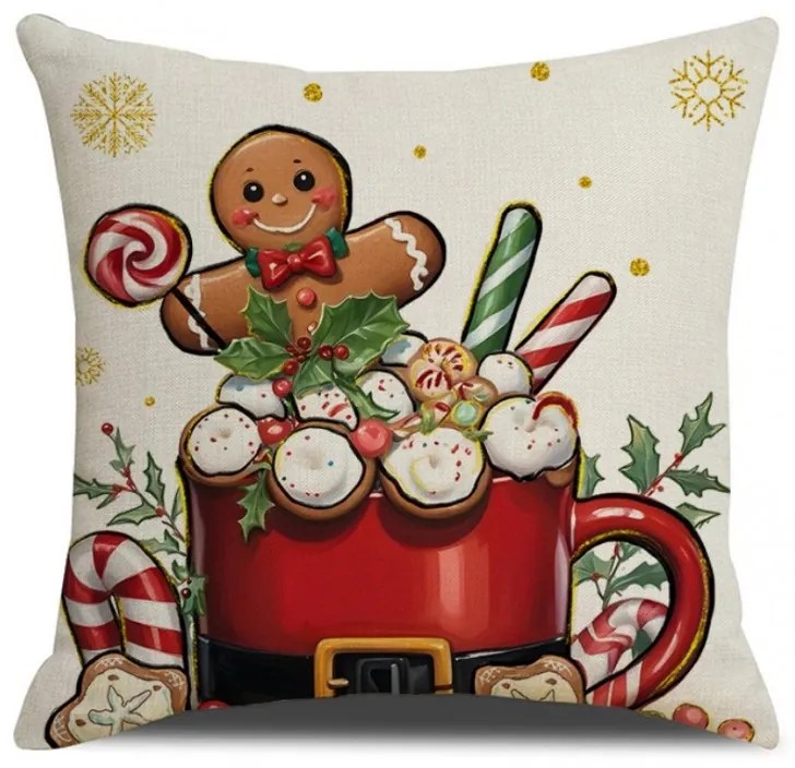 Vianočný poťah na vankúš HOT CHOCOLATE 45x45 cm, farebný