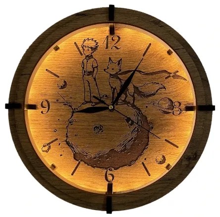 Li-Go 23712/DUB/BAT2 - LED stmievateľné hodiny so senzorom, LED/1xAA, priemer 32 cm, dub