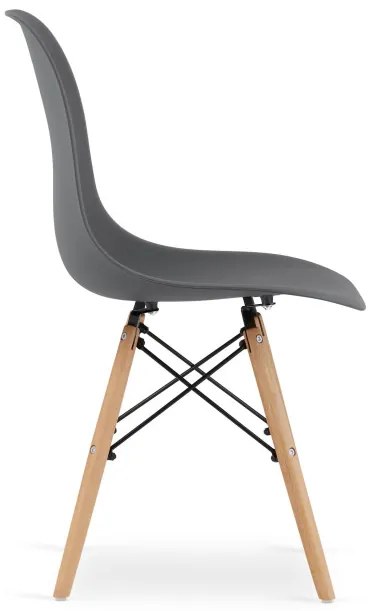 Set troch jedálenských stoličiek OSAKA tmavosivé (hnedé nohy) (3ks)