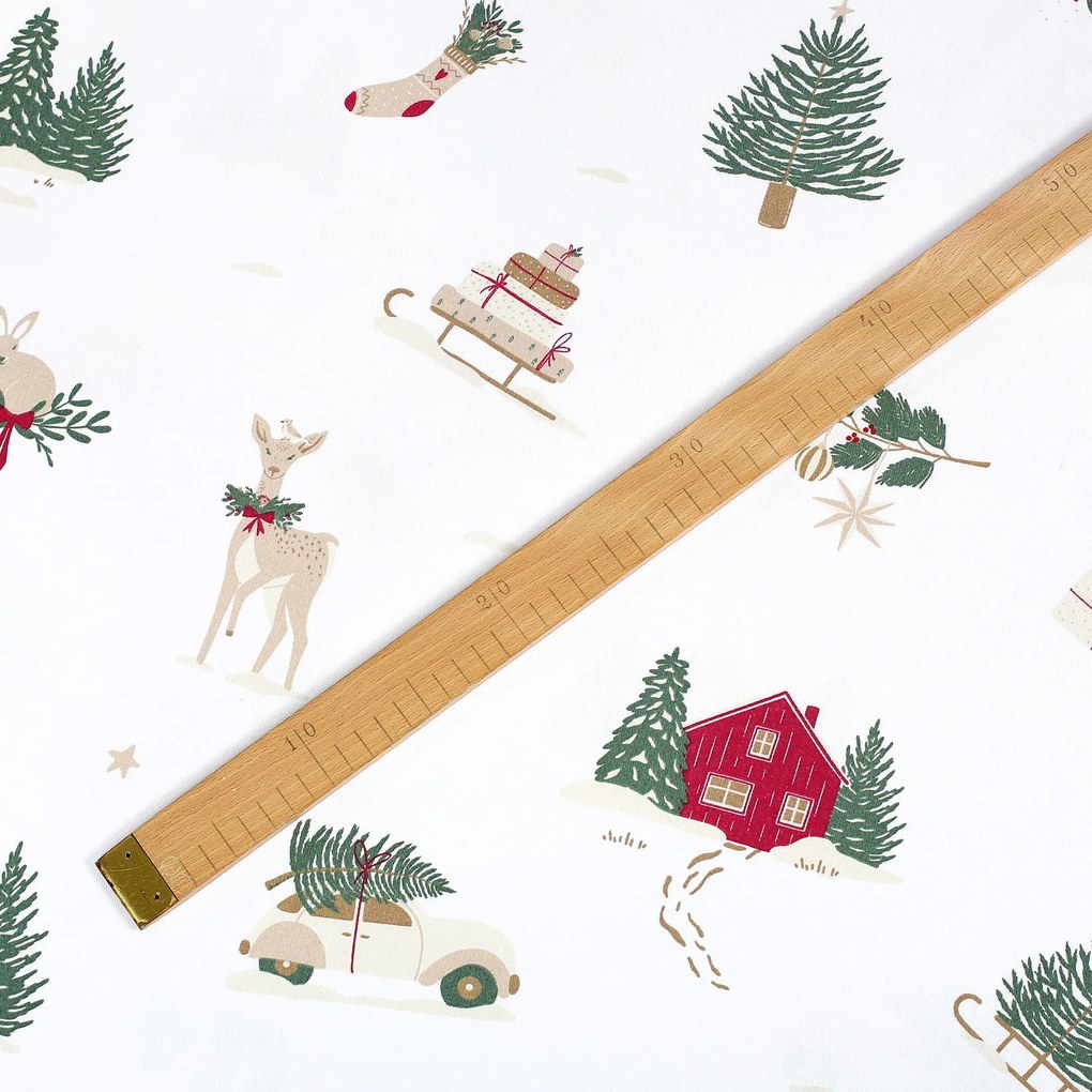 Goldea vianočná bavlnená pevná látka - tradičné vianoce 160 cm