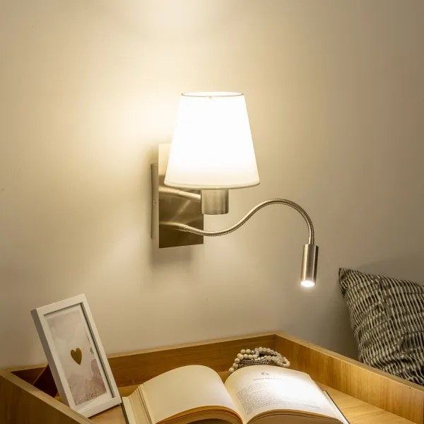 Brilagi - LED Nástenná lampa NUBILA 1xE27/25W/230V + LED/3W chróm/biela