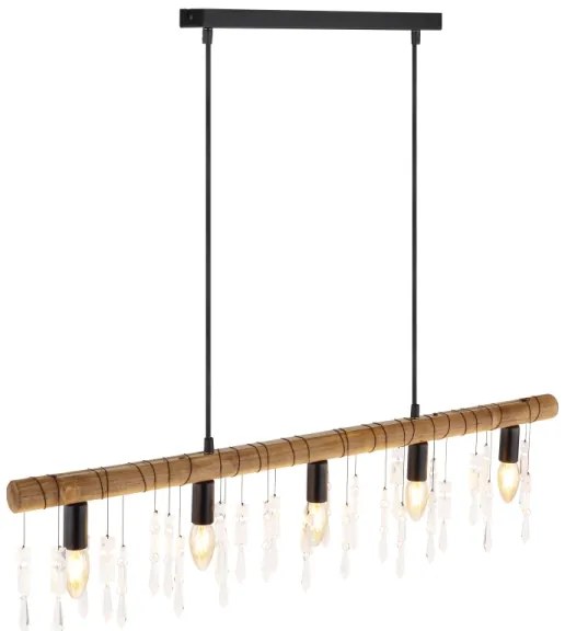 Globo 15532-5H - Luster na lanku KIRA 5xE14/40W/230V čierna/hnedá