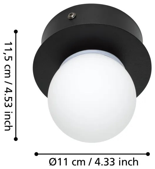 Eglo 900659 - LED Kúpeľňové stropné svietidlo MOSIANO LED/3,3W/230V IP44 čierna