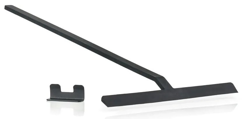 Čierna kúpeľňová stierka so stojanom Zone Rim, šírka 30 cm