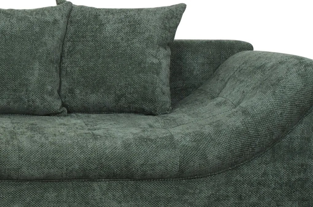 Rohová sedačka Kati, šedo-zelená látka, ľavý roh