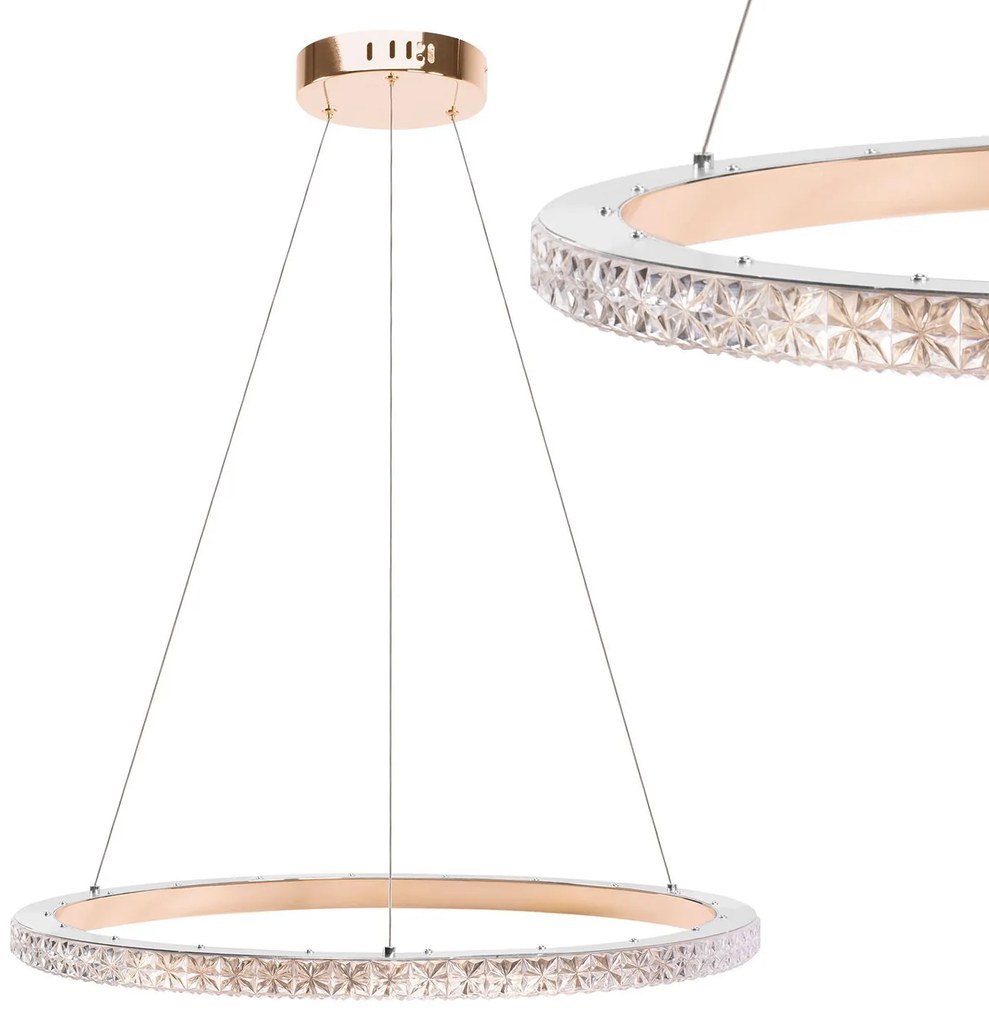 Toolight Toolight, LED stropné osvetlenie 59cm, 36W, 4000K, MS009-C, ružové zlato, OSW-09619