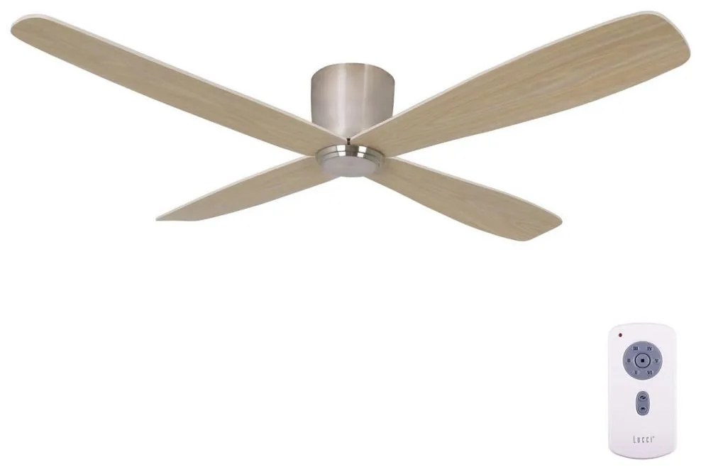 Lucci air Lucci air 210987 - Stropný ventilátor FRASER chróm/drevo + diaľkové ovládanie FAN00176