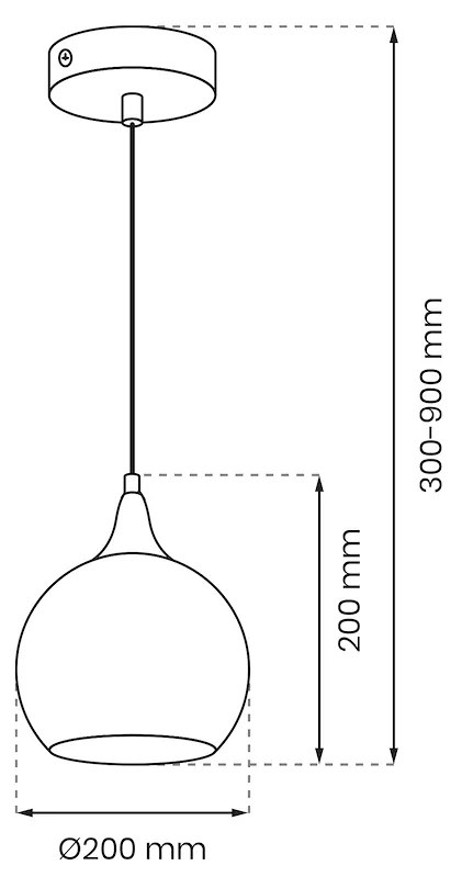 Závesné svietidlo Monte, 1x zlaté sklenené tienidlo, (fi 20cm), g