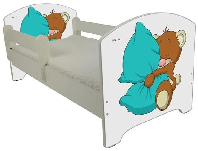 Raj posteli Detská posteľ " Medvedík s vankúšom " Oskar biela