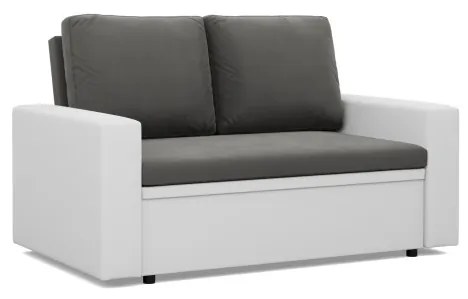 Dvojmiestna pohovka LUNA rozkladacia, popolová / biela