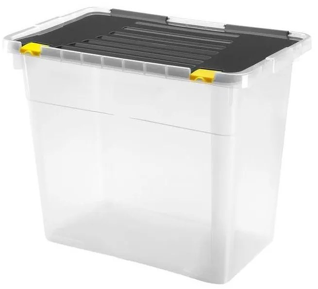 Úložný box DRAGON 72 l čierna/priehľadná