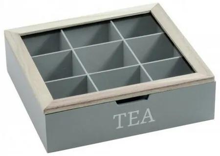 EH Box na čajové vrecúška 24 x 24 x 7 cm, sivá
