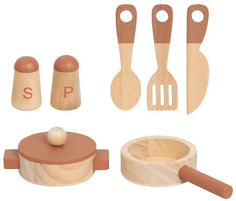 TookyToy Drevená detská kuchynka s príslušenstvom