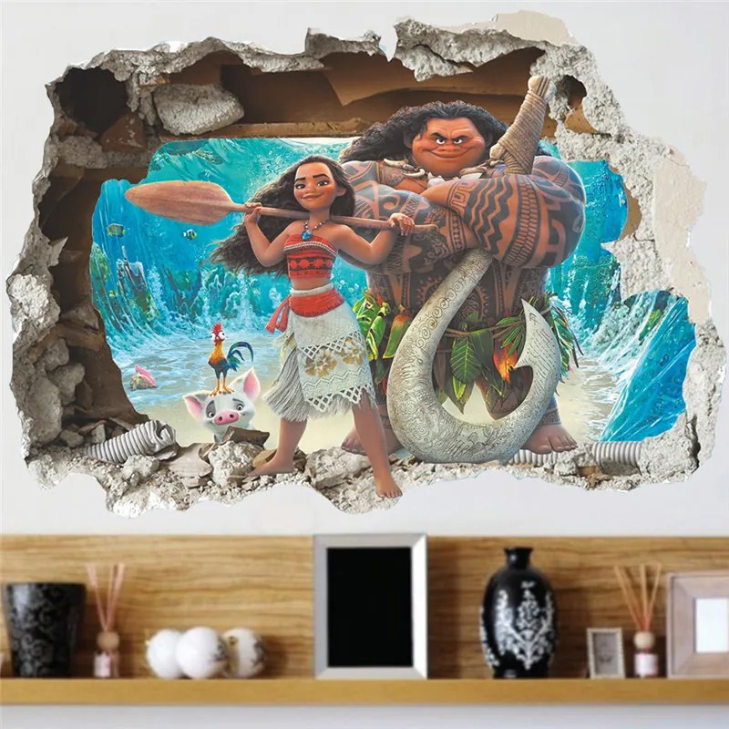 Veselá Stena Samolepka Odvážna Vaiana Veľkosť: 90 x 60 cm