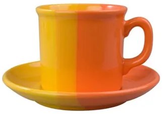 VETRO-PLUS Šálka s tanierikom univerzal oranžová / žltý 240ml 203087CFOY