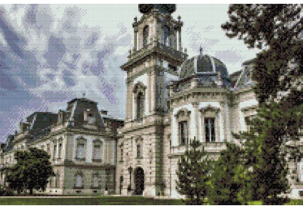 Gario Diamantové maľovanie Palác Keszthely Rozmery: 120 x 80 cm, Rámovanie: S vnútorným rámom, Diamanty: Štvorcové