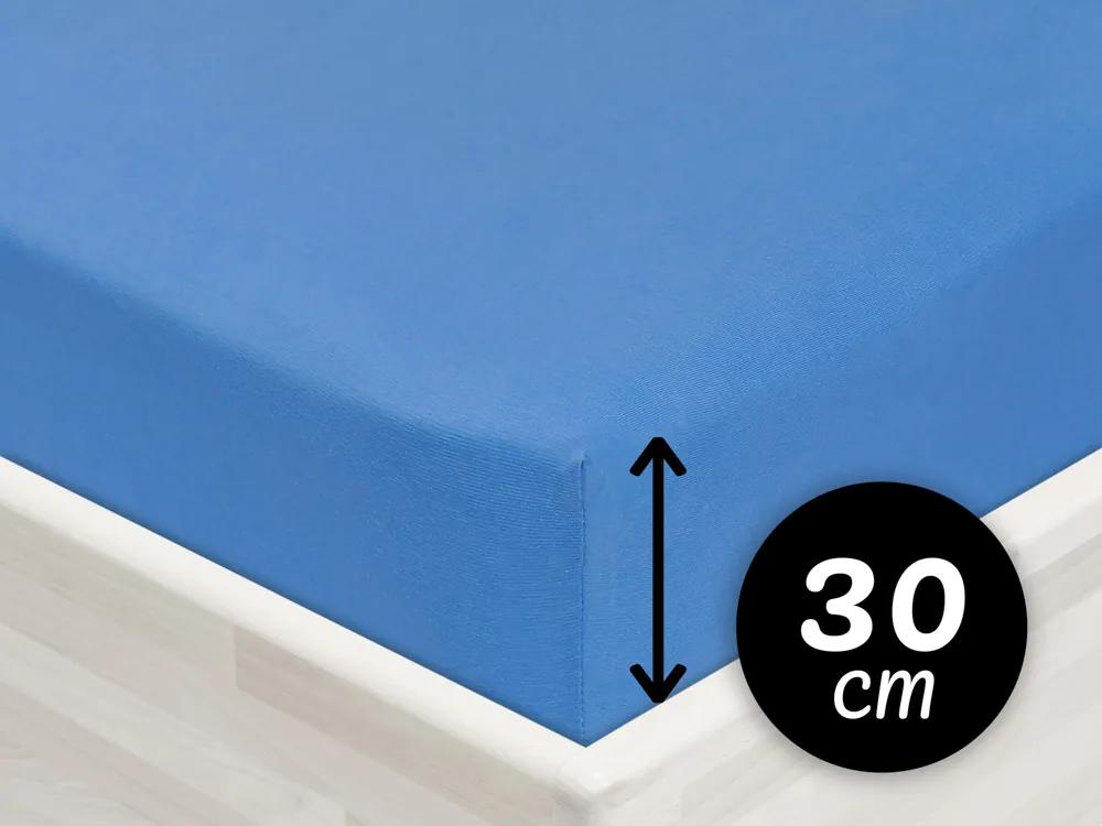 Jersey napínacie prestieradlo na vysoký matrac JR-015 Svetlo modré 100 x 200 - výška 30 cm