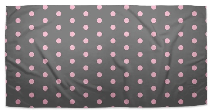 Sablio Uterák Ružové bodky na šedej - 70x140 cm