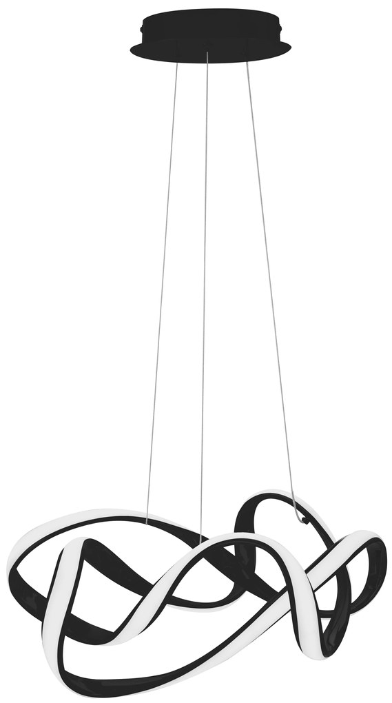 Toolight Toolight, LED moderné stropné svietidlo + diaľkové ovládanie APP820-CP, čierna, OSW-06881