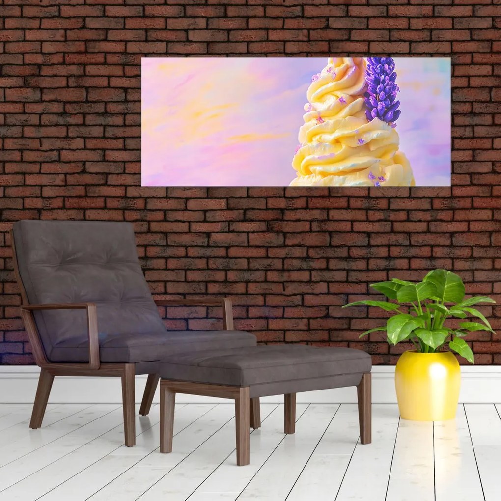 Obraz - Zmrzlina s levanduľou (120x50 cm)