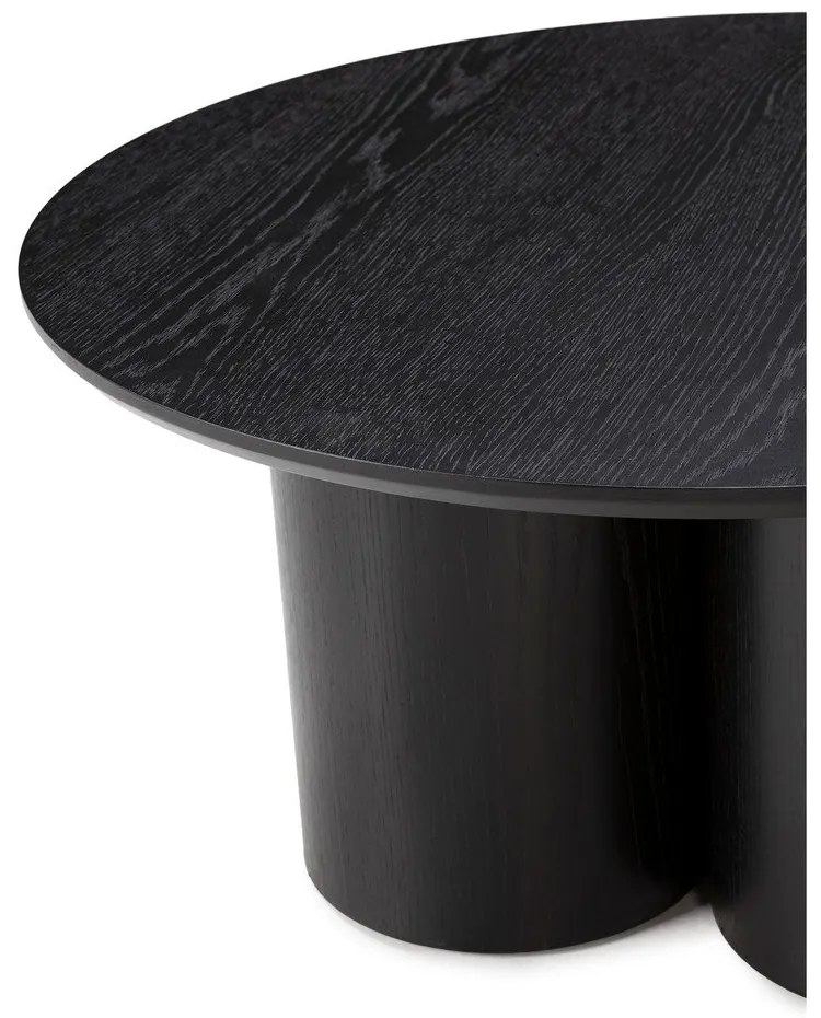 Čierny okrúhly konferenčný stolík ø 80 cm Lua – MOME