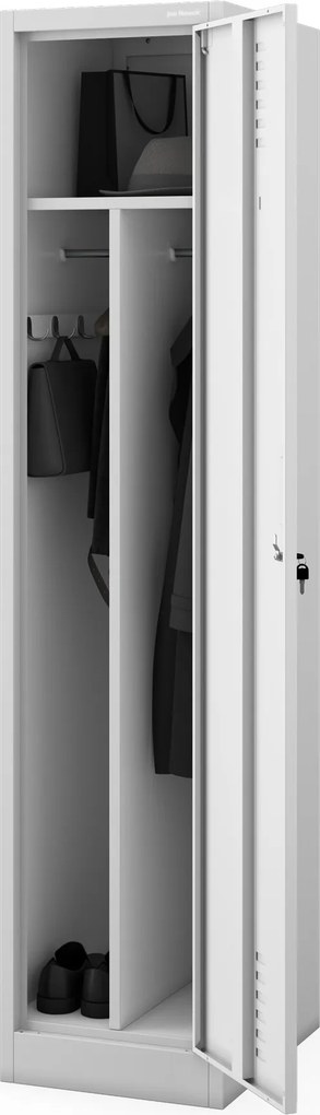 Šatníková skrinka s 2 priehradkami sivá, 400x1800x500 mm: KACPER 1 Plus