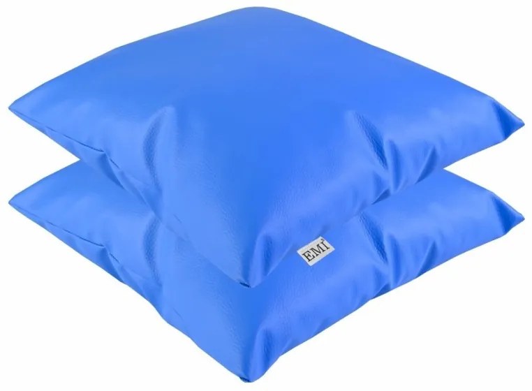 Vankúš modrý ekokoža EMI, Vankúš 45x45 cm