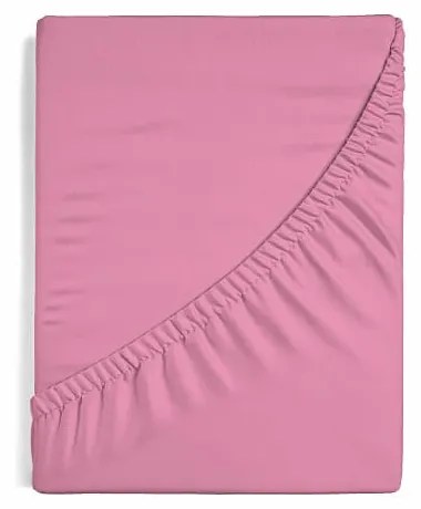 Napínacie prestieradlo na posteľ - Svetloružové froté 100/220/25