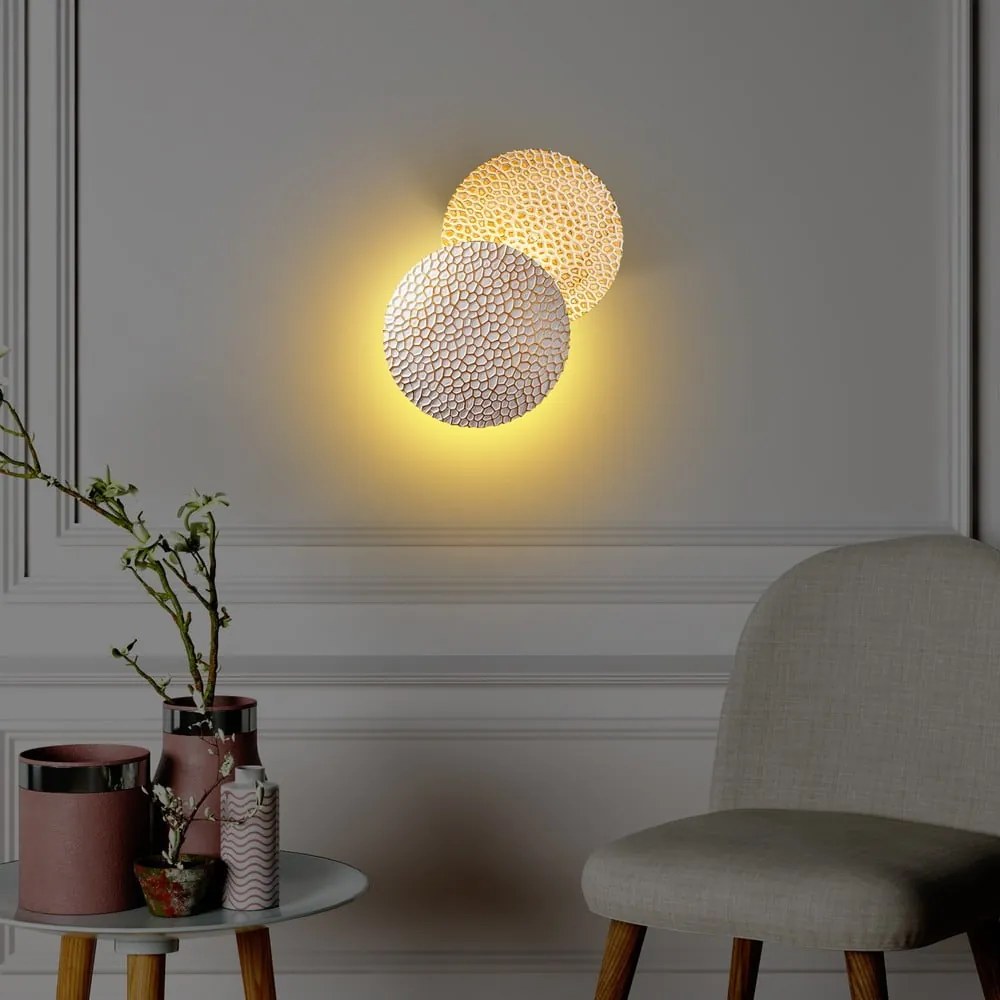 LED nástenné svietidlo v bielej a zlatej farbe ø 21 cm Yosma – Opviq lights