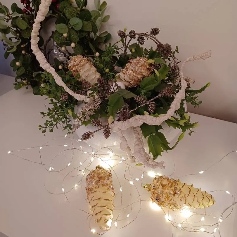 DECOLED Dekorácia, borovicové šišky 4 ks, 11 cm