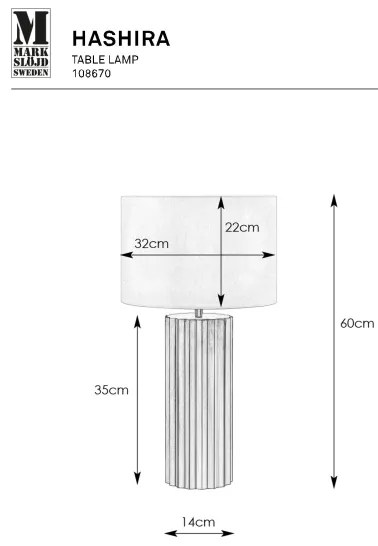 Markslöjd 108670 - Stolná lampa HASHIRA 1xE27/40W/230V biela/čierna