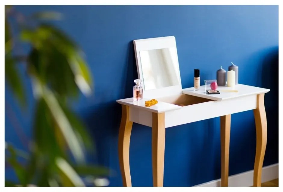 Grafitovosivý toaletný stolík so zrkadlom Ragaba Dressing Table, dĺžka 105 cm
