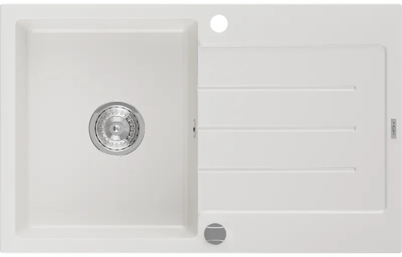 Mexen Bruno - drez granitový 79,5x49,5cm, 1-komorový, biela, 6513791010-20