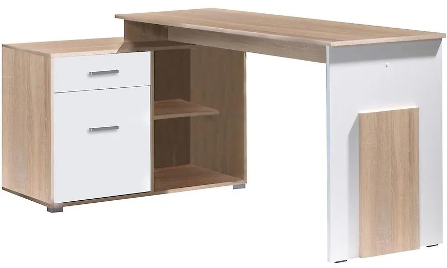Písací stôl Como Korner dub sonoma/biely alpská 60