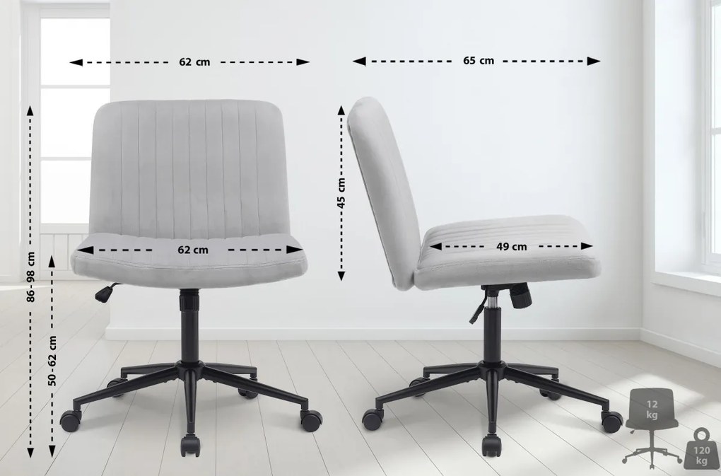 Design-Shop Kancelárska stolička Kingman zamat - Svetlo šedá