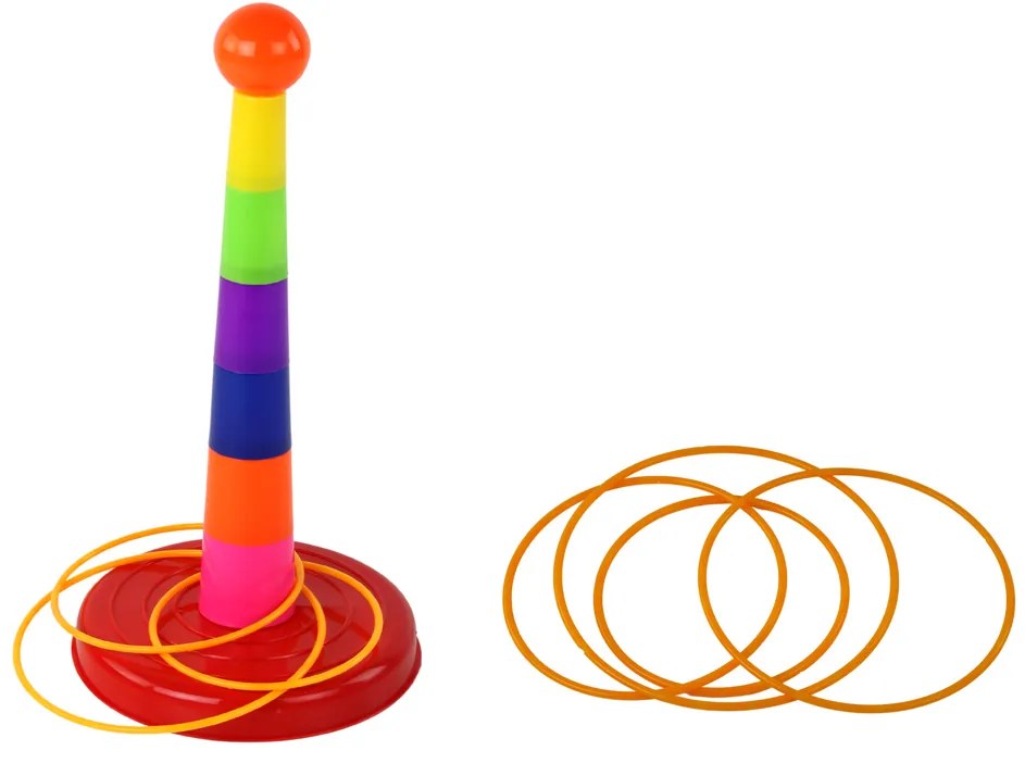 LEAN TOYS Hra Hádzanie pohárov a obručí na cieľ