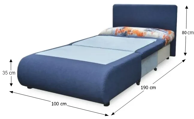 Rozkladacie kreslo s úložným priestorom Keny New - hnedá / vzor