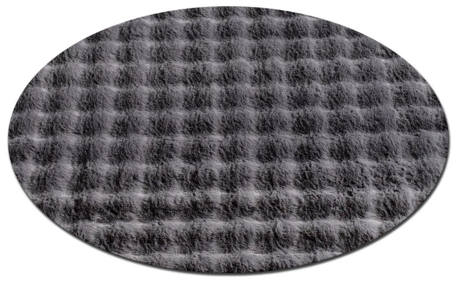Antracitovosivý prateľný okrúhly koberec ø 145 cm Bubbly – Oyo Concept
