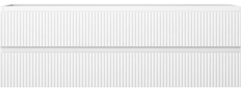 Mexen Rivel, kúpeľňová skrinka pod umývadlo 140 cm, 2 zásuvky, drážkovaná, biela matná, 91A20-14047-2-BFF01