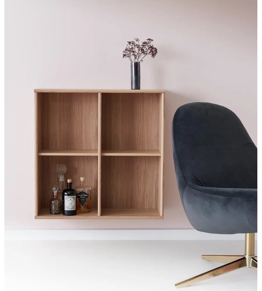 Nástenná knižnica podyhovaná dubom Mistral 025