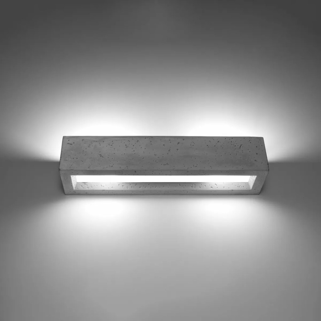 Nástenné svietidlo Vega, 1x betónové tienidlo, (50 cm)